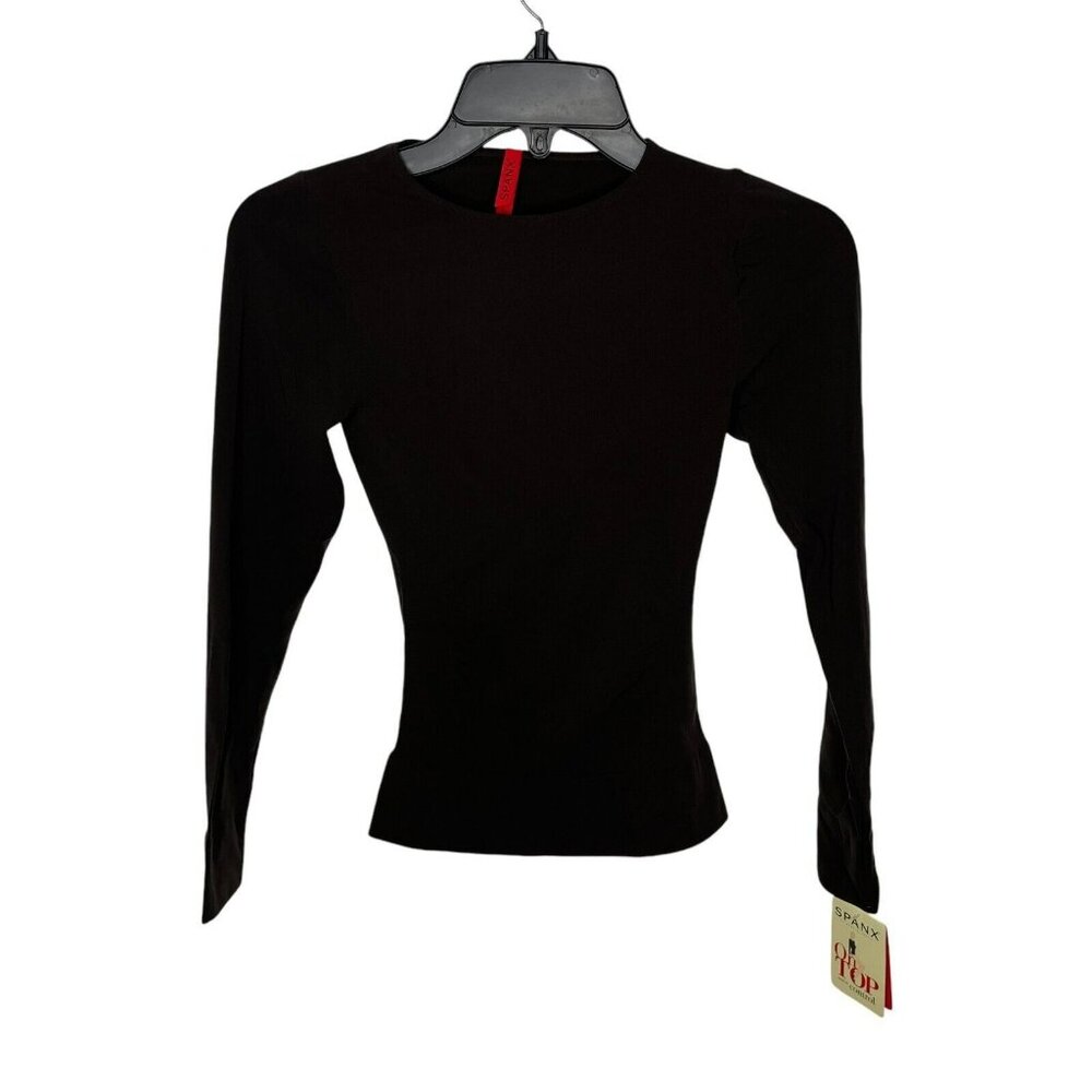 Spanx Brown Bittersweet Control Classic Long Sleeve Top - Picture 2 of 9